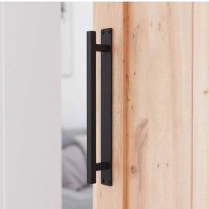 lot 36502 image: SMARTSTANDARD 12 Rustic Barn Door Handle for Sliding Door, Heavy Duty Barn Door Pull, Antique Long Base Gate Handle