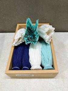 lot 38551 image: Crepe Paper Flowers, Set of 7