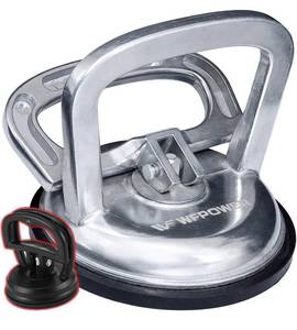lot 38557 image: WFPOWER Suction Cup Dent Puller Removal Tool Silver Aluminum 5inch for Heavy Duty Glass Lifting Kit, Car Body Repair Tool, Handle Lifter with Small Suction Cup