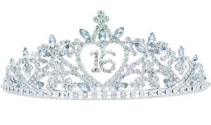 lot 38568 image: Rosemarie & Jubalee Womens Special Birthday Stunning Crystal Tiara Headband Crown (Sweet 16)