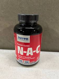lot 38578 image: Jarrow Formulas N-A-C N-Acetyl-L-Cysteine, 500 mg, 200 Capsules