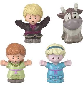 lot 38581 image: Fisher-Price Little People - Disney Frozen Young Anna and Elsa &amp Friends, Set of 4 Character Figures for Toddlers and Preschool Kids