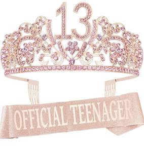 lot 38583 image: 13th Birthday Tiara and Sash, Pink & Sparkly
