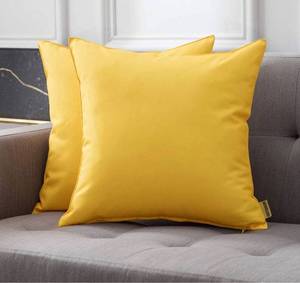 lot 38595 image: MIULEE Pack of 4 Decorative Outdoor Waterproof Pillow Covers 18x18 Inch Yellow