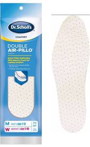 lot 38596 image: Dr. Scholls Comfort Double Air-Pillo Insoles, Mens Size 7-13, Womens Size 5-10, 1 Pair - Lot of 3