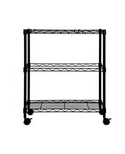 lot 44251 image: Oceanstar Portable 2-Tier Metal Rolling File Cart