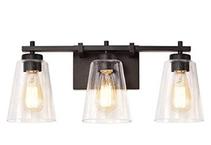 lot 44300 image: Industrial 3 Light Bathroom Vanity Light Fixture