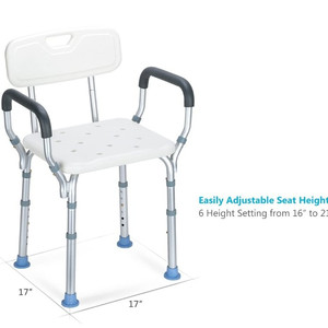 lot 44306 image: OasisSpace Heavy Duty Shower Chair with Back and Arm rest