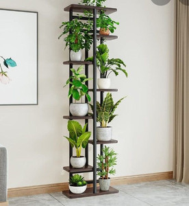 lot 44359 image: QLFJ-FurDec Plant Stand,Multiple Flower Pot Holder Shelf,8 tier, Black