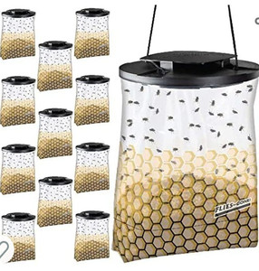 lot 44361 image: Flies Be Gone Fly Trap, Disposable Non Toxic Fly Catcher, 12 Pack