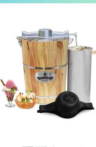 lot 44374 image: Elite Gourmet Old Fashioned 6 Quart Vintage Wood Bucket Electric Ice Cream Maker Machine