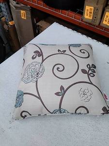 lot 44377 image: Lepouf Velvin Velvet Throw Pillow, Blue and White Floral
