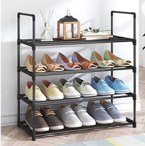 lot 44381 image: Yssport 4 Tier Shoe Rack, Black