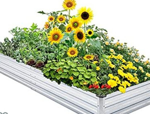lot 44516 image: Mofesun Galvanized Raised Garden Bed Kit,Metal Raised Bed Garden