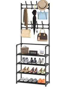lot 44520 image: Quekuin Coat Rack Shoe Rack Hall Tree