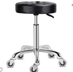 lot 44527 image: Karrie Swivel Stool Chair Adjustable Height Rolling Metal Stool