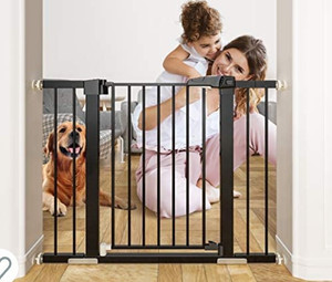 lot 44530 image: OTTOLIVES Metal Baby Pet Gate 67-74Inch Extra Wide Pressure Mounted Dog Gate