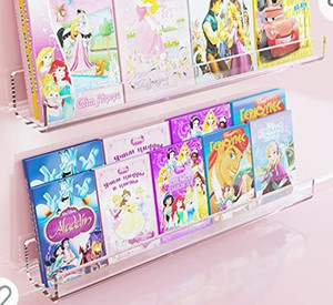 lot 44538 image: ILYXY Acrylic Bookshelf,2 Pack 24 Inch Wall Mounted Floating Bookshelf