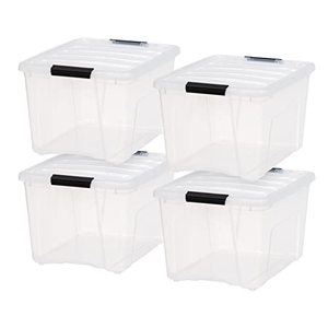 lot 44539 image: IRIS USA 40 Qt. Plastic Storage Bin Tote Organizing Containers, 4 Totes, , 3 Lids