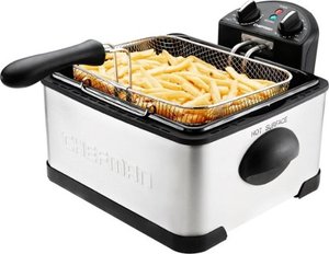 lot 1560 image: Chefman XL 4.5 Liter Deep Fryer w Basket Strainer - Stainless Steel