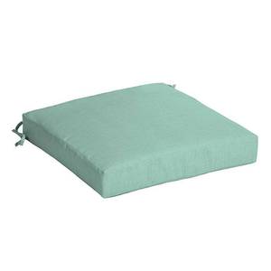 lot 5554 image: Arden Selections 21 x 21 Blue Solid Print Square Chair Outdoor Seating Cushion, 3 Cushion Pack, Light Green