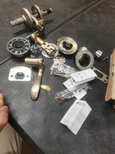 lot 5557 image: KwikiSetSmart Security Door Knob, Silver