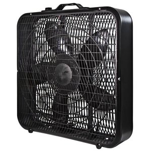 lot 2470 image: Comfort Zone 20 3-Speed Box Fan with Carry Handle Black