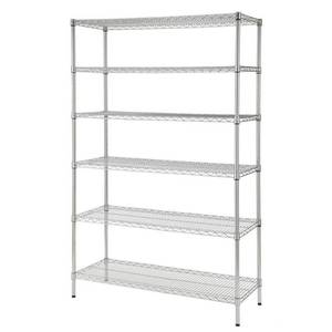 lot 2486 image: HDX Chrome 6-Tier Heavy Duty Metal Wire Shelving Unit (48 in. W x 72 in. H x 18 in. D), Grey