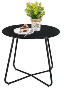 lot 2585 image: Small Black Metal End Table