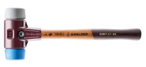 lot 5564 image: Simplex 30 Halder Hammer, Wooden Handle, Black, Blue, Double Hammer Head, 1 L
