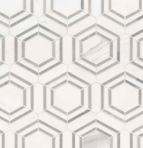 lot 2492 image: 10pk Georama Grigio Polished 10mm Premium Mosaic Tiles 14.75x12