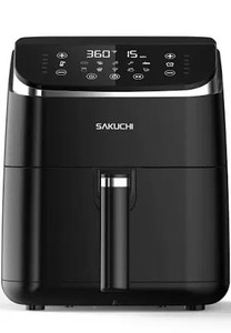 lot 1720 image: Sakuchi Air Fryer 5.8Qt Large Air Fryers, 10-in-1 Digital Air Fryer Hot Oven Cooker, LED Touch Screen, Non-Stick Tray Basket, Auto Shut-Off, Pot Dishwasher Safe, 1500W (Black)