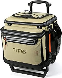 lot 1735 image: Arctic Zone Titan Deep Freeze 60 (5010) Can Collapsible Rolling Cooler with Wheels and All-Terrain Cart, Moss (B07H43SHHR)