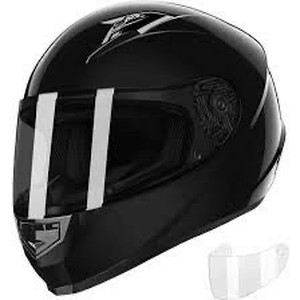 lot 2477 image: GLX GX11 Compact Lightweight Full Face Motorcycle Street Bike Helmet with Extra Tinted Visor DOT Approved (Black, Medium)
