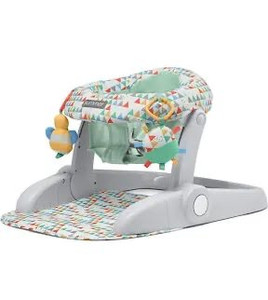 lot 6468 image: Summer� Learn-to-Sit�� 2-Position Floor Seat (Funfetti Neutral) �� Sit Baby Up in This Adjustable Baby Activity Seat Appropriate for Ages 4-12 Months
