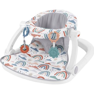 lot 6476 image: Fisher-Price Sit-Me-Up Floor Seat - Rainbow Showers