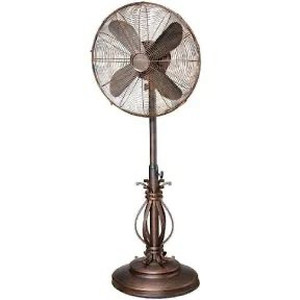 lot 6513 image: DecoBREEZE Adjustable Height Oscillating Outdoor Pedestal Fan, 18 In, Prestigious