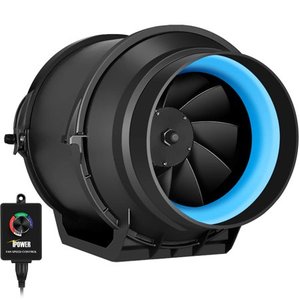 lot 6530 image: iPower 6���� 350 CFM Inline Ventilation Fan with Variable Speed Controller Quiet HVAC Exhaust Blower Black