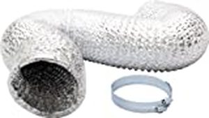 lot 6531 image: iPower GLDUCT8C Non-Insulated Ducting Aluminum Foil Vent with 2 Clamps, 8-Feet 6-Inch, ProFlex Clothes Dryer Transition Duct, Fire-Resistance Coating. Strong & Flexible, Contains Corrosion Resistant Wire Helix, Temperature Range from 0 to 185 F, Free Pa