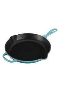 lot 6551 image: Le Creuset Signature Handle Enamel 11 34 Inch Cast Iron Skillet in Caribbean at Nordstrom