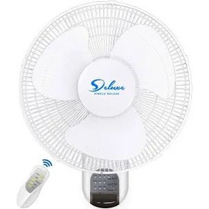 lot 6553 image: Simple Deluxe 16 Inch Adjustable Tilt, Digital Household Wall Mount Fans, 90 3 1