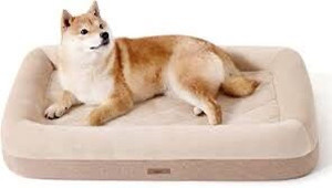lot 6564 image: Lesure Memory Foam Dog Beds for Large Dogs - Orthopedic Dog Bed Washable Made with CertiPUR-US� Certified Foam - Bolster Pet Bed with Removable Washable Cover and Waterproof Lining, Brown