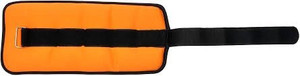 lot 6567 image: set of 2 - BalanceFrom GoFit Fully Adjustable Ankle Wrist Arm Leg Weights - Orange -Velcro - one is missing Metal piece