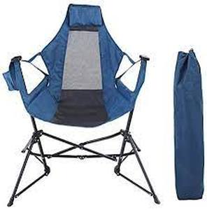 lot 6525 image: ALPHA CAMP Portable Hammock Camping Chair Oversized Folding Rocking Chair with Headrest and Cup Holder for Travel, Picnic, Patio, Fishing, Supports 350lbs
