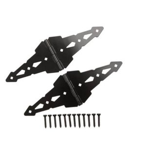 lot 2335 image: New 8 in. Black Heavy-Duty Decorative Strap Hinges (2-Pack)