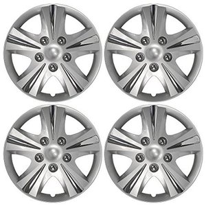 lot 5610 image: Custom Accessories 96411 GT-5 Silver 15 Wheel Cover Set of 4