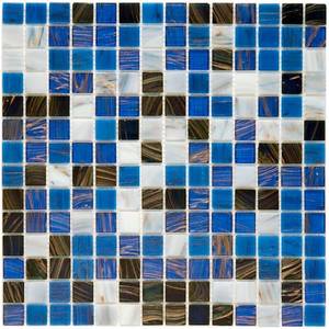 lot 5642 image: 13pcs Coppa Marina 12-inch x 12-inch x 4 mm Glass Mosaic Tile (13.27 sq. ft.  case)