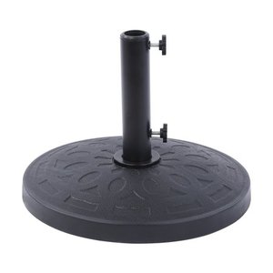 lot 5651 image: Round Outdoor Patio Market Umbrella Base Weight with Decorative Pattern