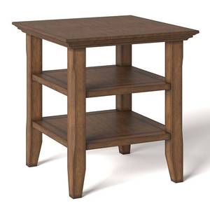 lot 5665 image: Simpli Home - Acadian End Table - Rustic Natural Aged Brown