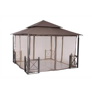 lot 5669 image: Hampton Bay Replacement Netting Outdoor Patio for 12 ft. x 12 ft. Harbor Gazebo, Browns  Tans